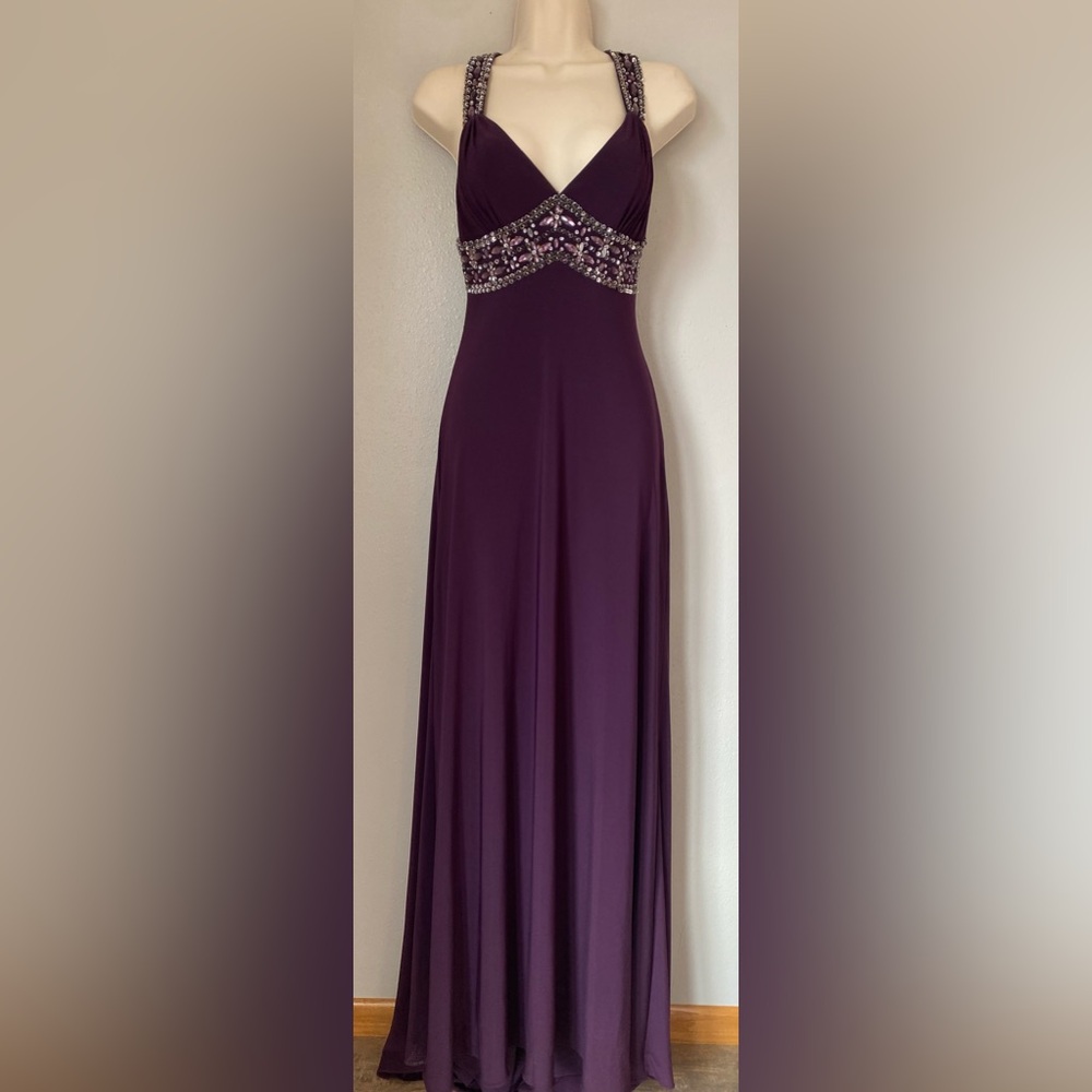 Cache Purple Jewel Prom Dress Size 6